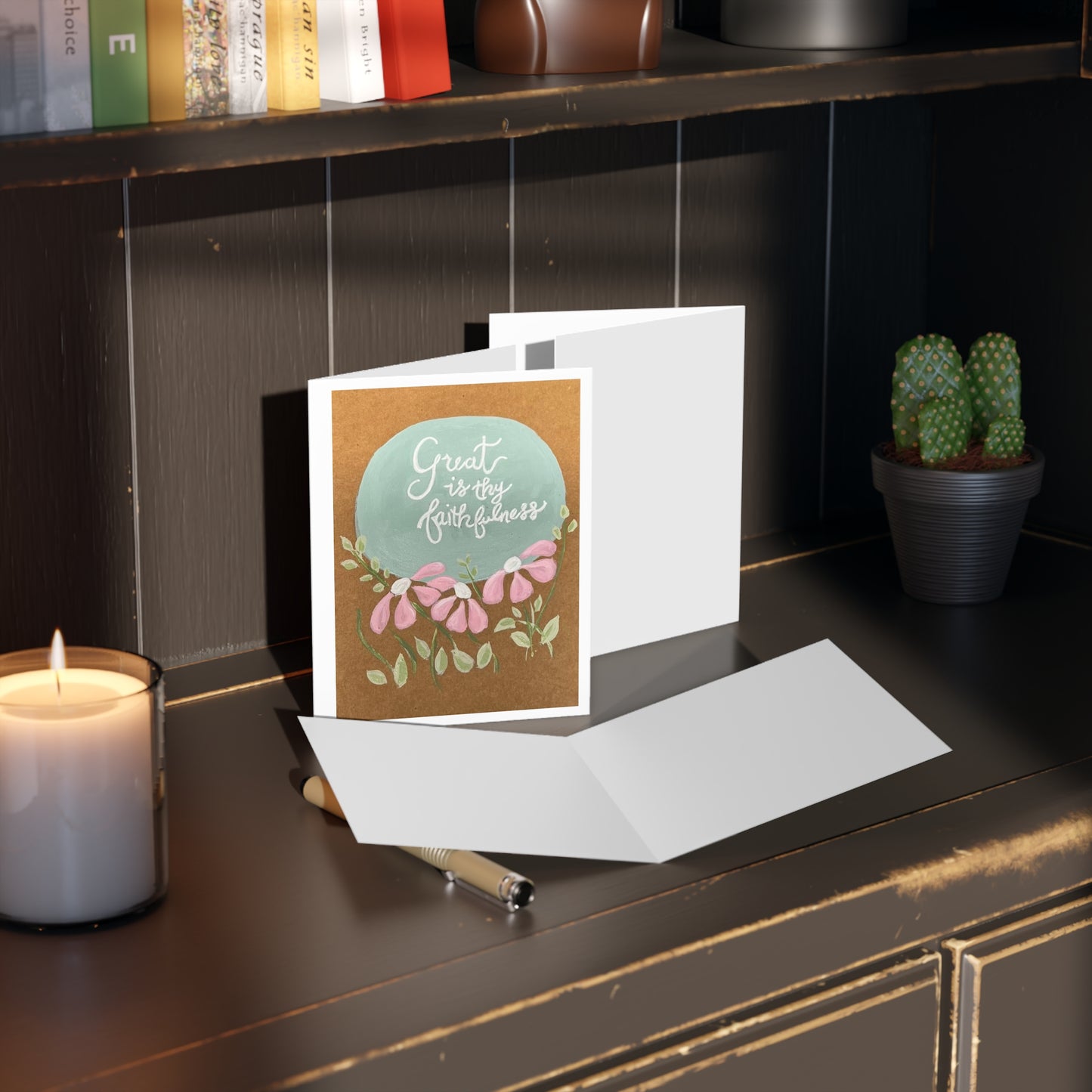 Great is Thy Faithfulness - White - Greeting cards (8, 16, and 24 pcs)