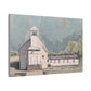 Rustic Church Canvas Art - Classic Stretched Landscape Painting for Home Decor