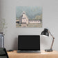 Rustic Church Canvas Art - Classic Stretched Landscape Painting for Home Decor