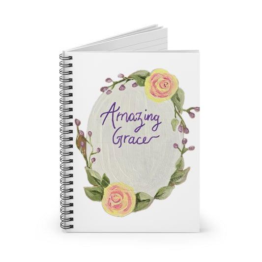 Amazing Grace White - Spiral Notebook - Ruled Line