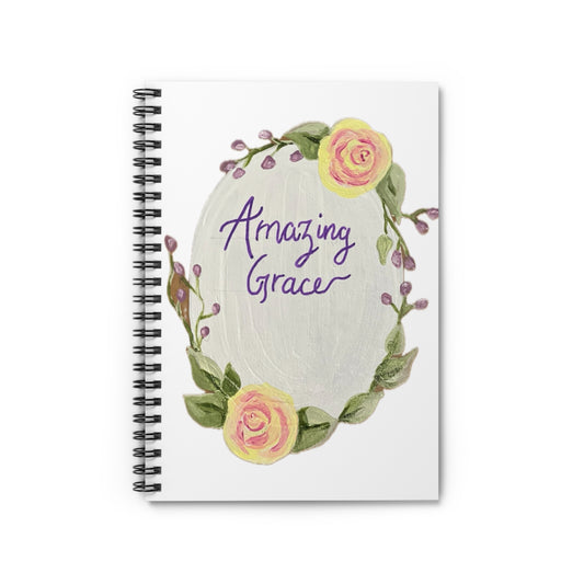 Amazing Grace White - Spiral Notebook - Ruled Line