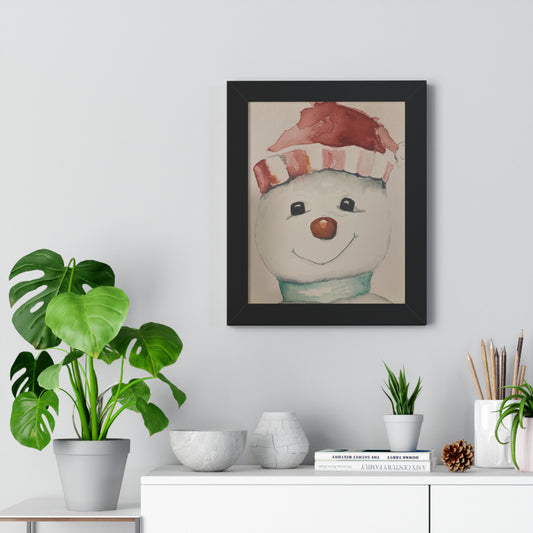 Holiday - Snowman - Framed Vertical Poster