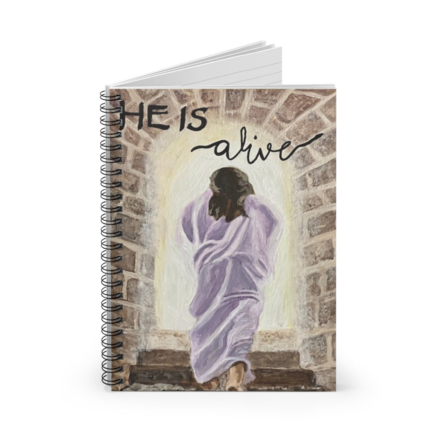 Inspirational Spiral Notebook - 'He is Alive' Design