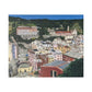Artistic Stretched Canvas - Charming Italian Village Landscape