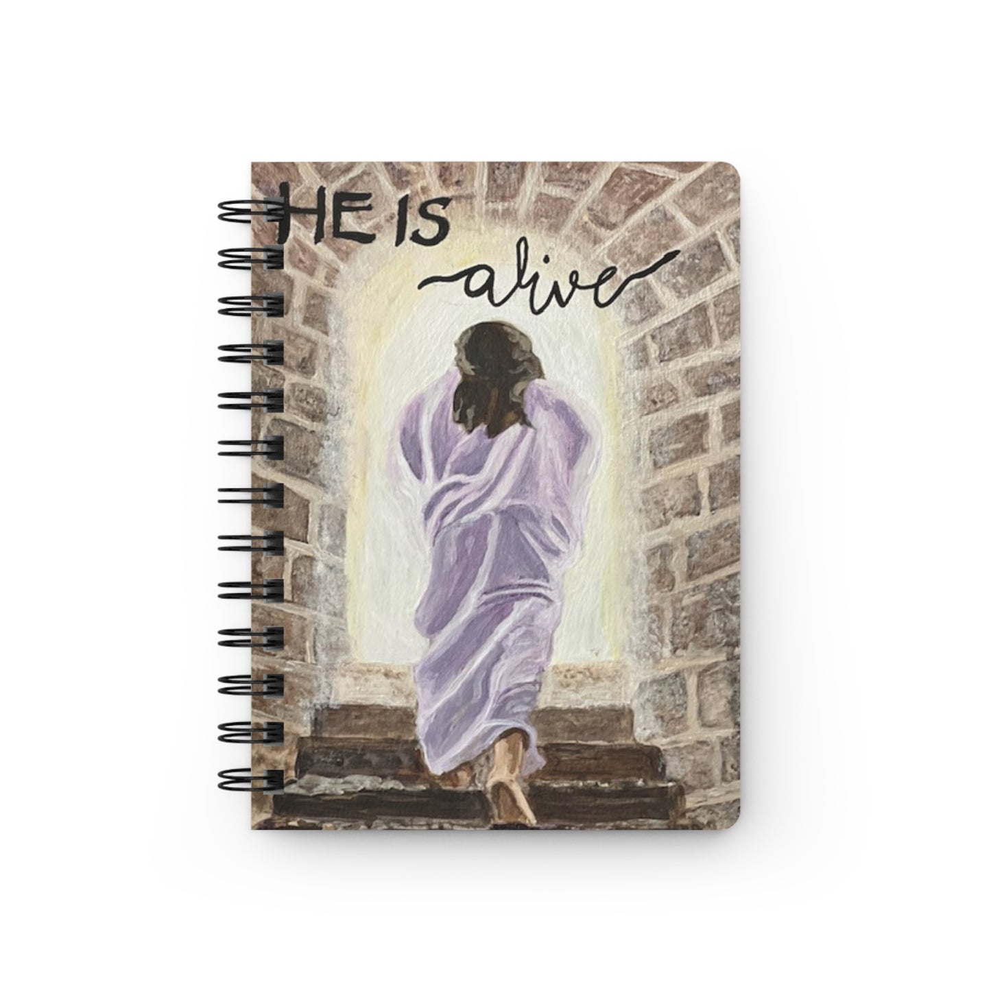 He Is Alive Spiral Journal — Christian Faith Inspirational Notebook