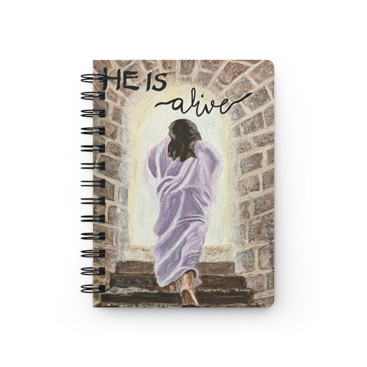He Is Alive Spiral Journal — Christian Faith Inspirational Notebook