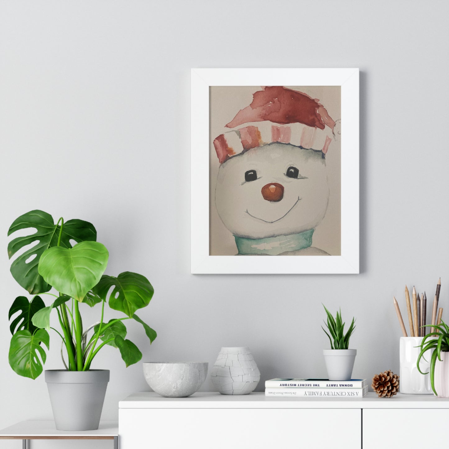 Holiday - Snowman - Framed Vertical Poster