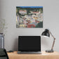 Artistic Stretched Canvas - Charming Italian Village Landscape