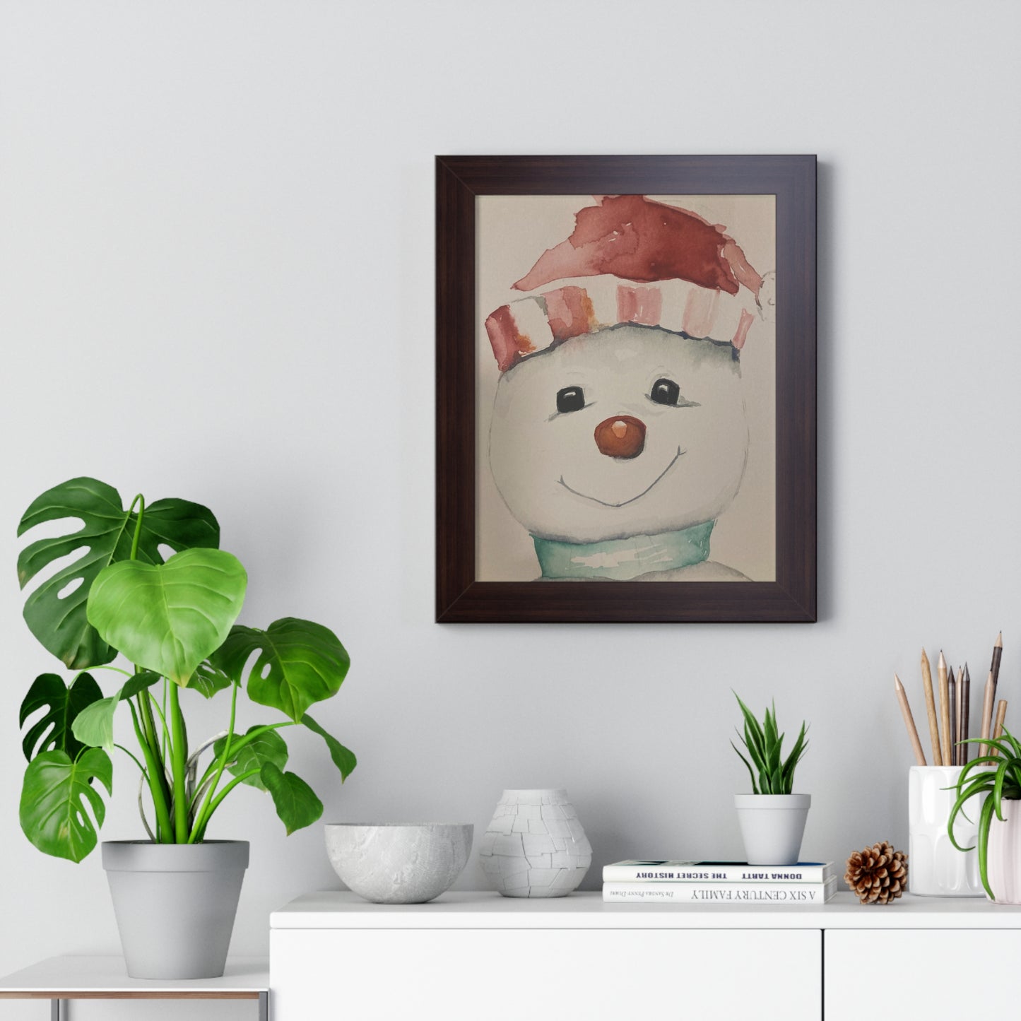 Holiday - Snowman - Framed Vertical Poster