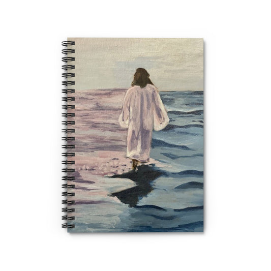 Serene Sea Spiral Notebook - Walks on Water -Ruled Line, Inspirational Art for Mindfulness and Reflection