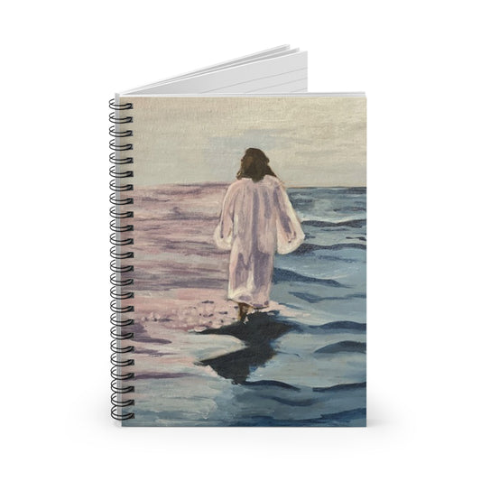 Serene Sea Spiral Notebook - Walks on Water -Ruled Line, Inspirational Art for Mindfulness and Reflection