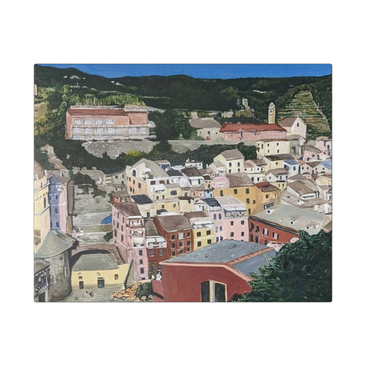 Artistic Stretched Canvas - Charming Italian Village Landscape
