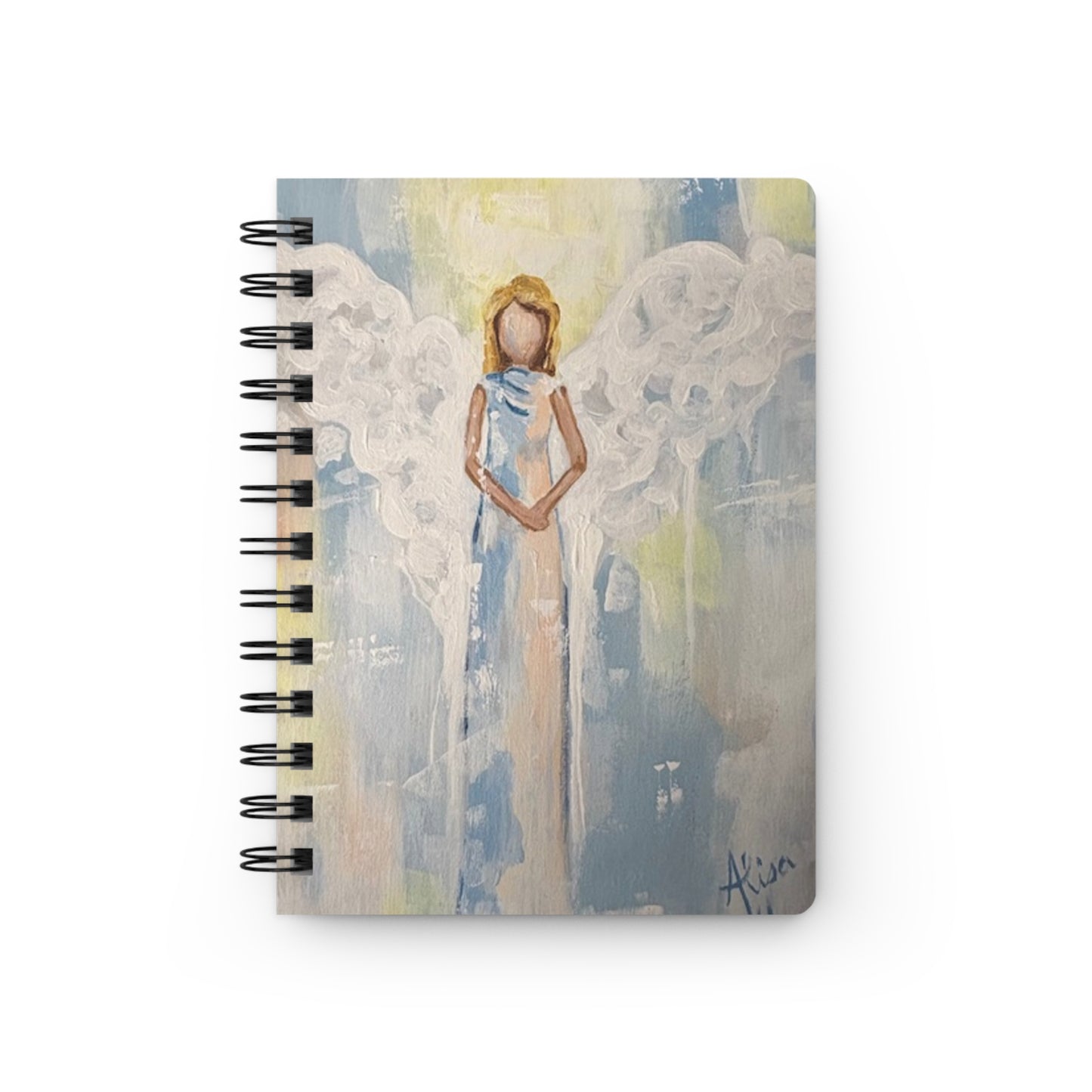Angel Art - Art by Alisa Original Artwork - Angel -Themed Spiral Bound Journal