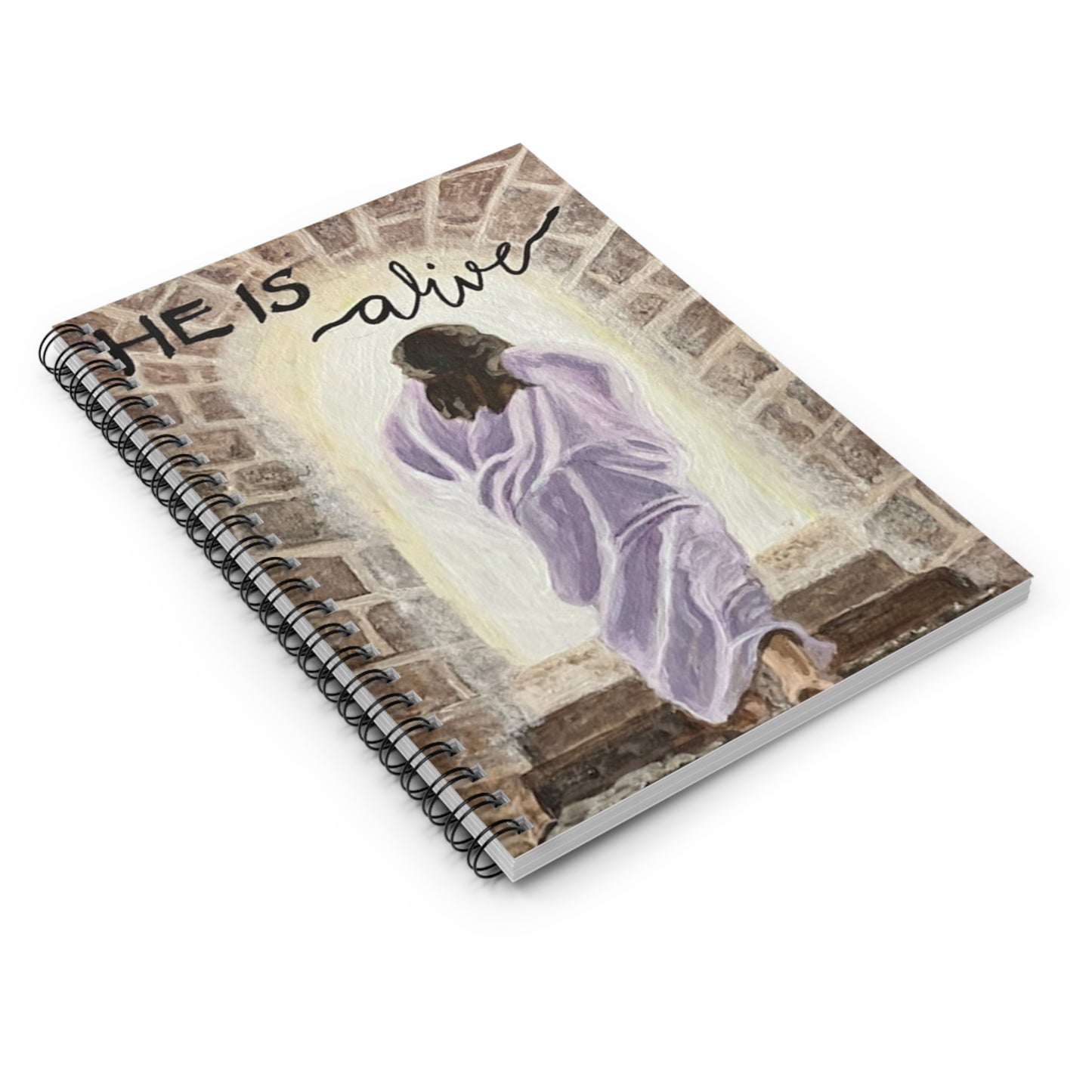 Inspirational Spiral Notebook - 'He is Alive' Design