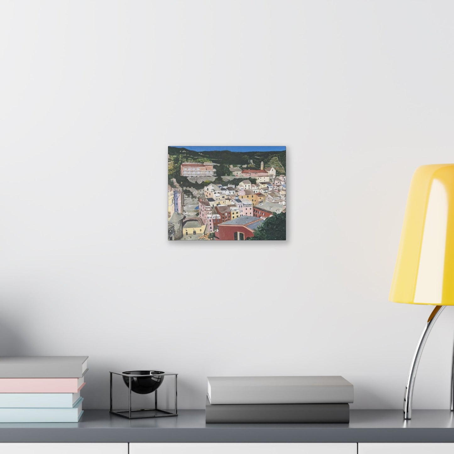 Artistic Stretched Canvas - Charming Italian Village Landscape
