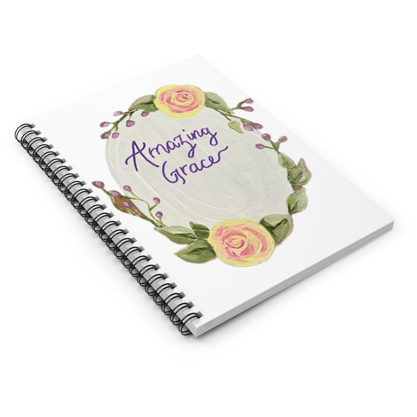 Amazing Grace White - Spiral Notebook - Ruled Line