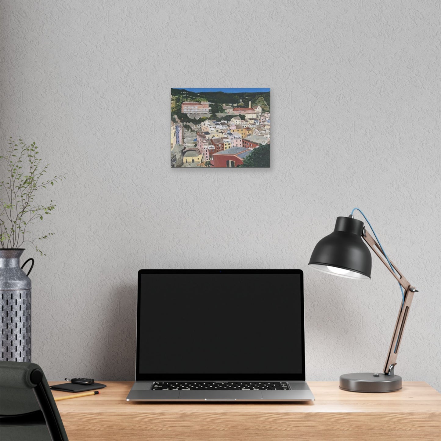 Artistic Stretched Canvas - Charming Italian Village Landscape