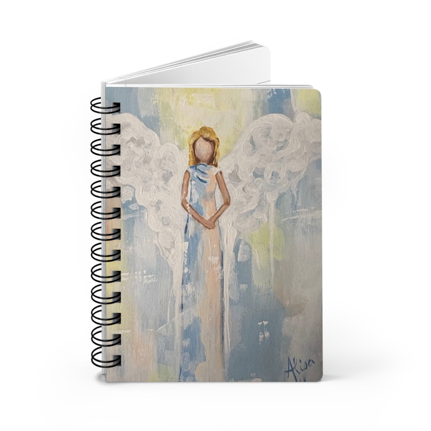 Angel Art - Art by Alisa Original Artwork - Angel -Themed Spiral Bound Journal