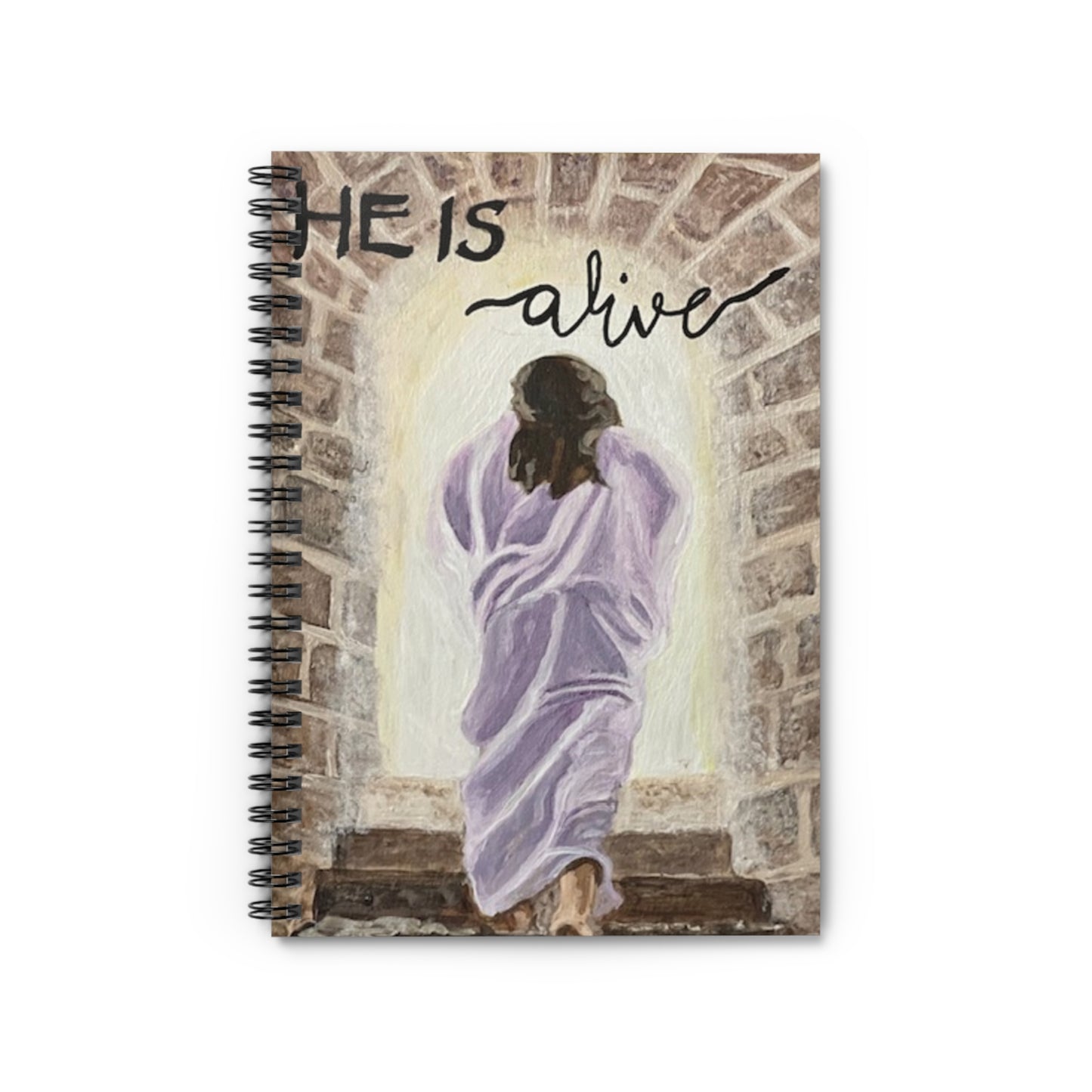 Inspirational Spiral Notebook - 'He is Alive' Design